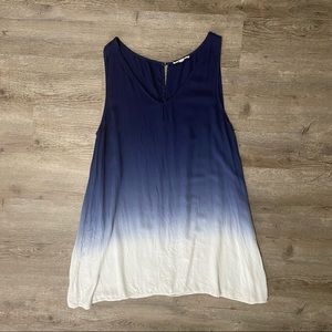 BB Dakota V-neck Ombré Blue & White Shift Dress